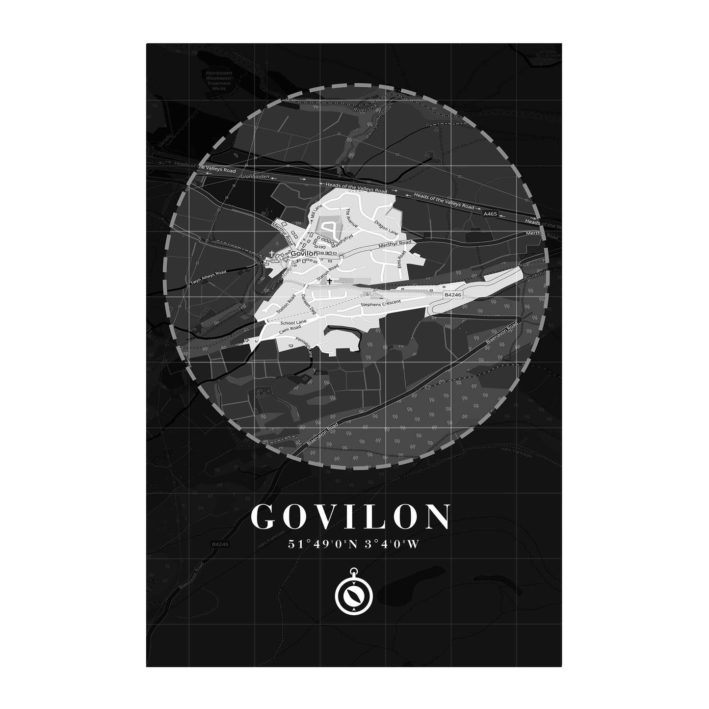 Town Map Posters and Photographs