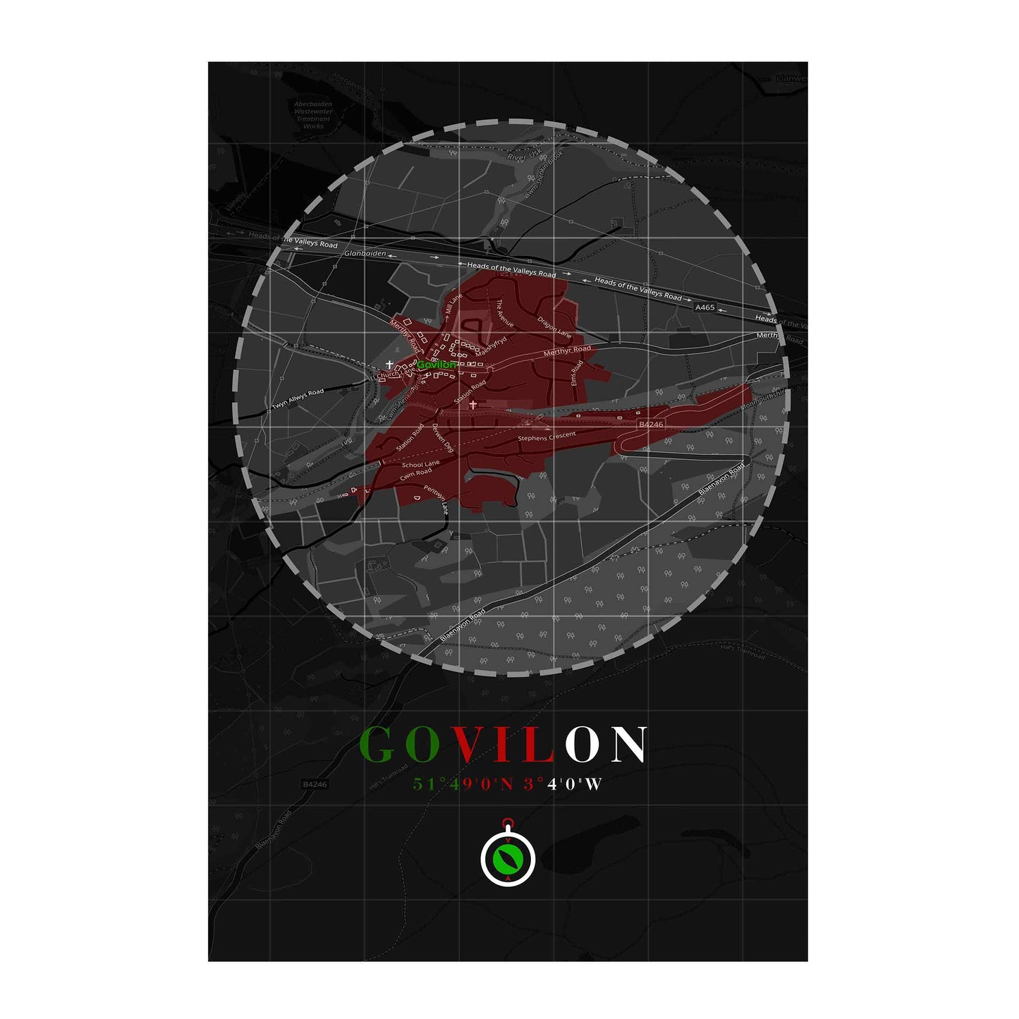 Town Map Posters and Photographs